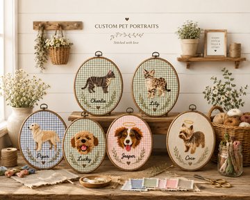 Personalized Embroidery Memorial Dog Portrait in Hoop