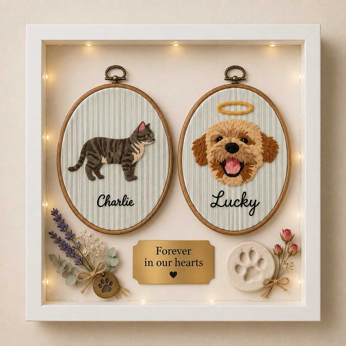 Personalized Embroidery Memorial Dog Portrait in Hoop