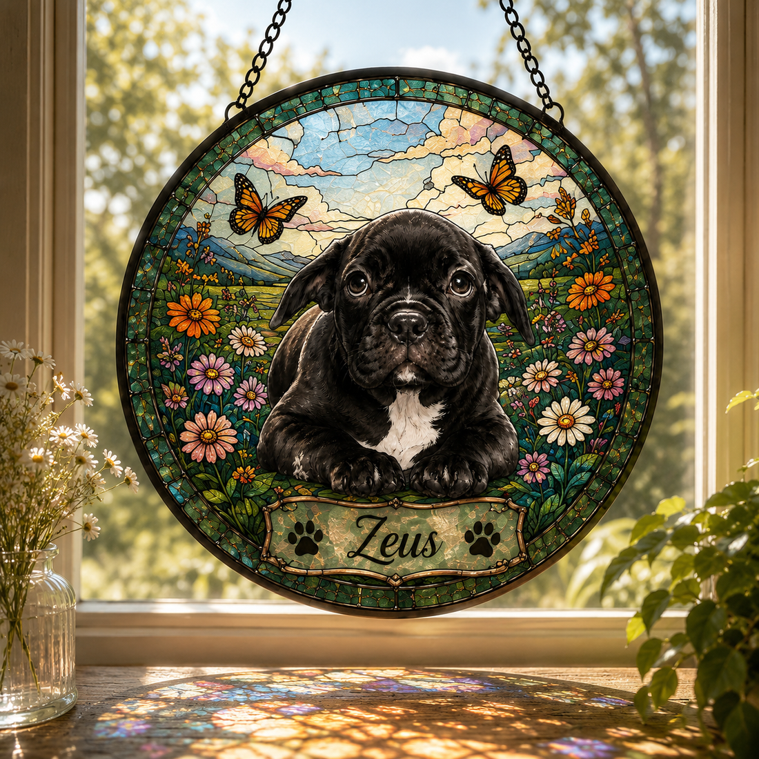 Custom Pet Memorial Window Hanging