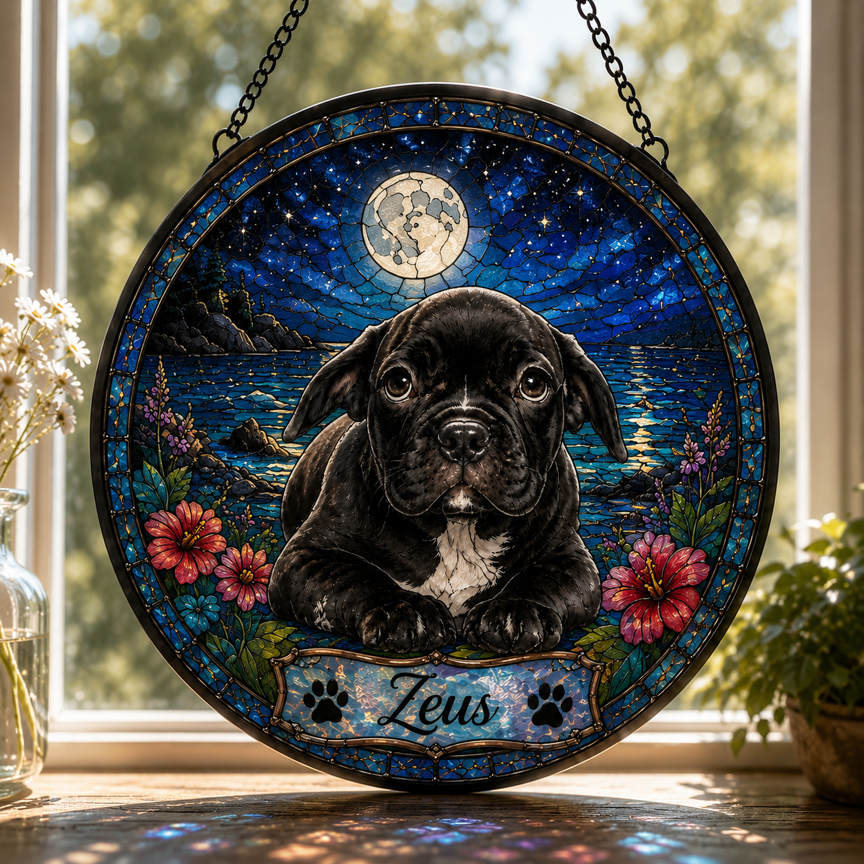 Custom Pet Memorial Window Hanging