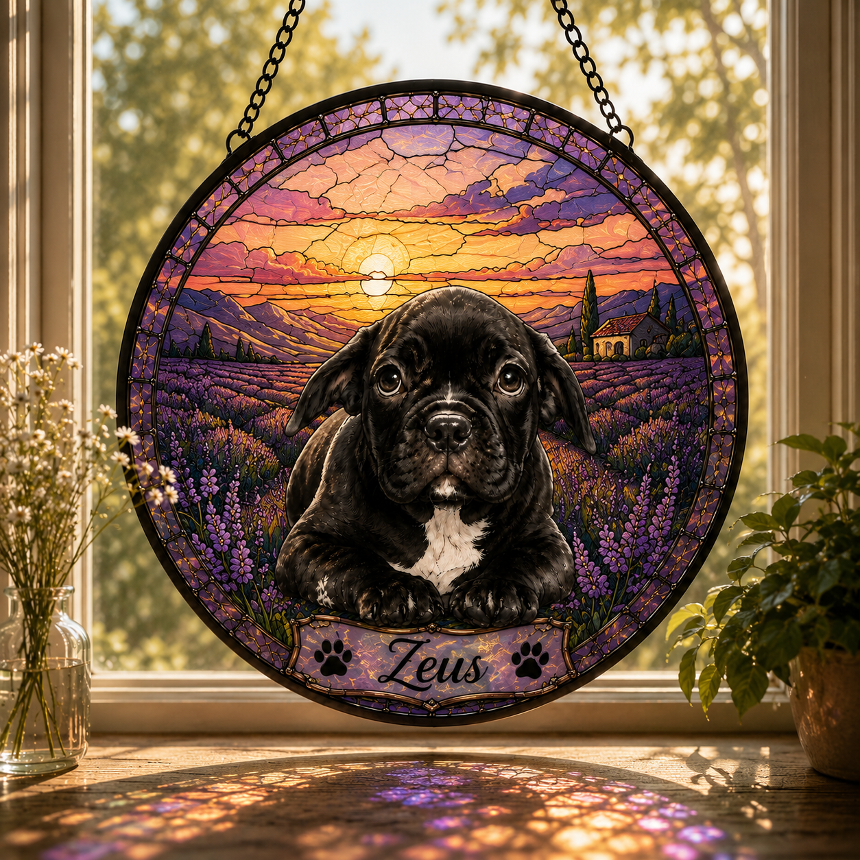 Custom Pet Memorial Window Hanging