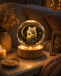 Personalized Cat Portrait Crystal Ball Night Light
