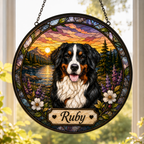 Personalized Dog Portrait Stained Glass Suncatcher