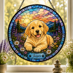 Personalized Dog Portrait Stained Glass Suncatcher