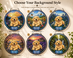 Personalized Dog Portrait Stained Glass Suncatcher