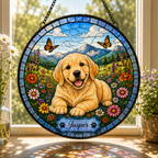 Personalized Dog Portrait Stained Glass Suncatcher