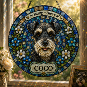 Custom Pet Mosaic Art Portrait Stained Glass Suncatcher