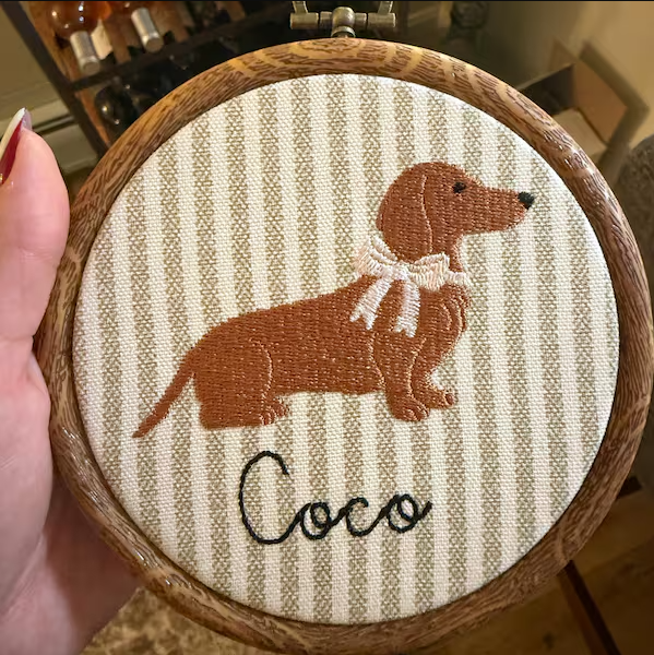 Custom Dog Embroidery Hoop