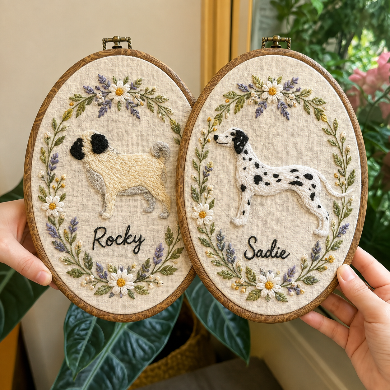Personalized Dog Embroidery Hoop Art: Custom Pet Portrait