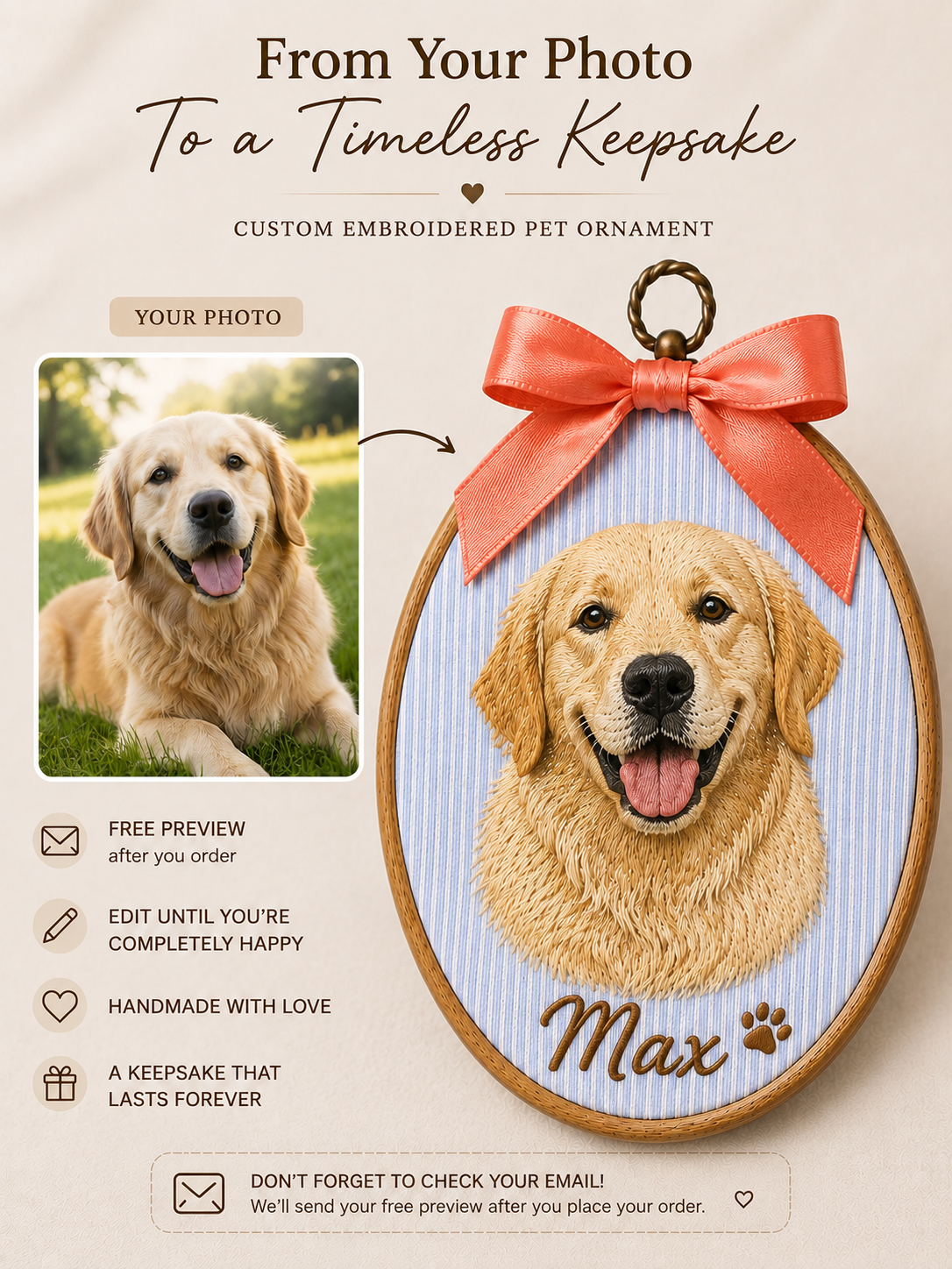 Custom Pet Embroidery Hoop