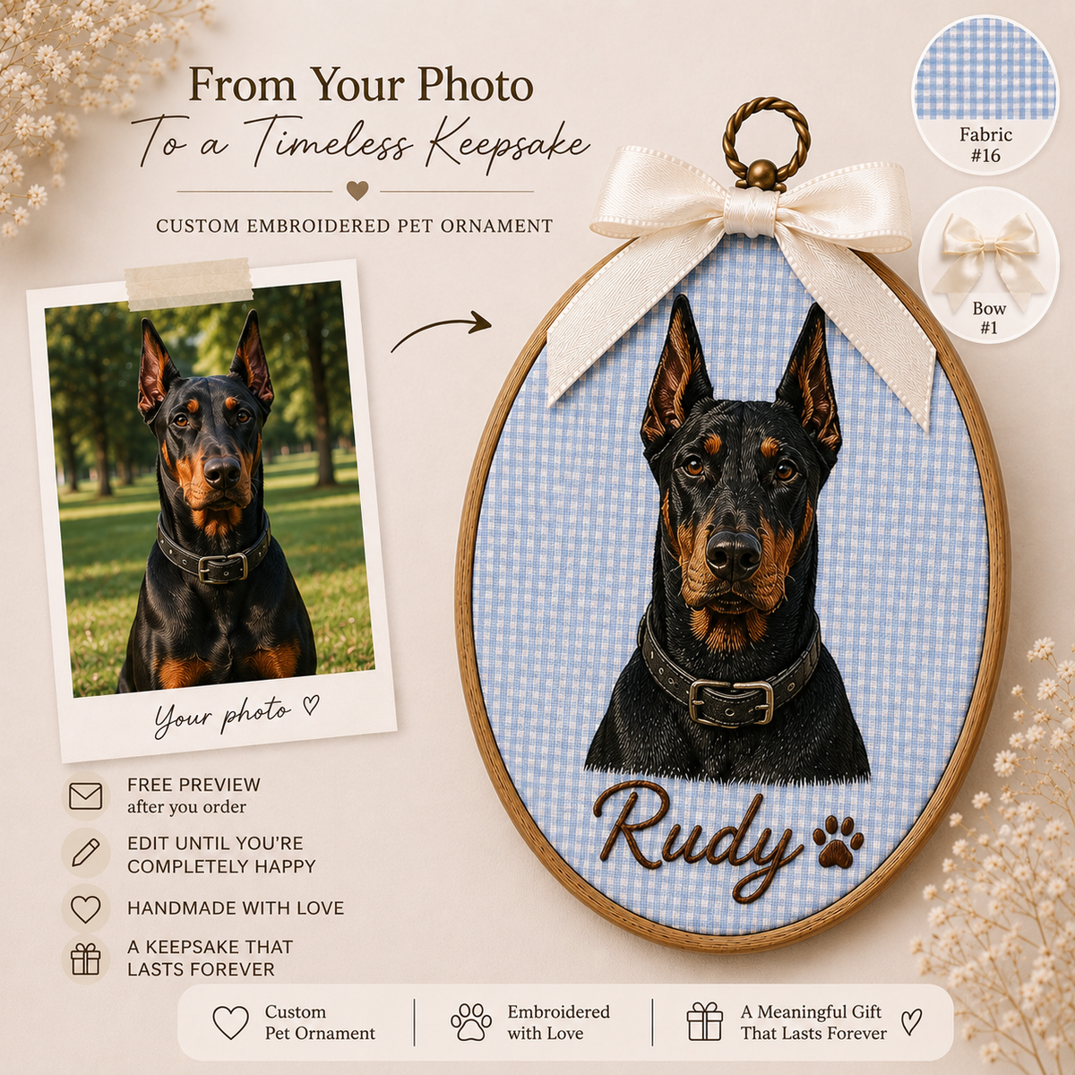 Custom Pet Embroidery Hoop
