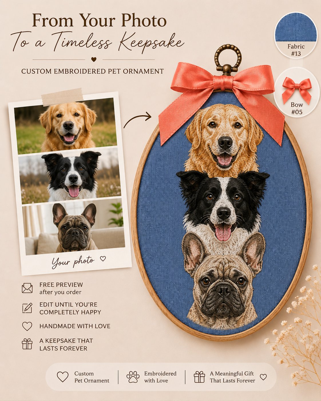 Custom Pet Embroidery Hoop