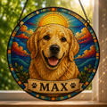 Custom Dog Mosaic Art Portrait Stained Glass Suncatcher
