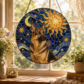 Custom Dog Memorial Mosaic Art Suncatcher