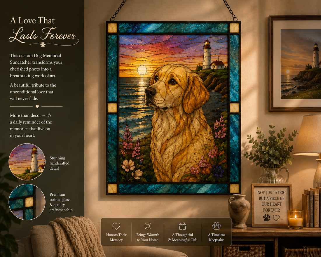 Custom Pet Portrait Stained Glass Suncatcher