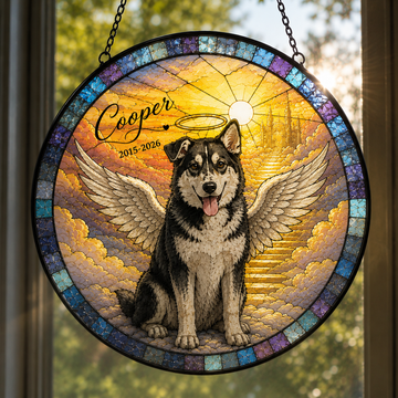 Personalized Pet Portrait Stained Glass Suncatcher