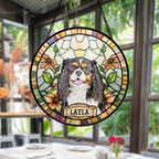 Personalized Dog Portrait Stained Glass Suncatcher