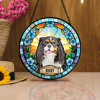 Personalized Dog Portrait Stained Glass Suncatcher