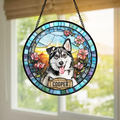 Personalized Dog Portrait Stained Glass Suncatcher