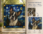 Custom Dog Art Portrait Stained Glass Suncatcher