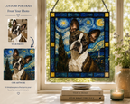 Custom Dog Art Portrait Stained Glass Suncatcher