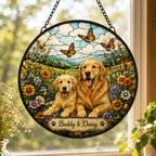 Personalized Dog Portrait Stained Glass Suncatcher