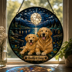 Personalized Dog Portrait Stained Glass Suncatcher