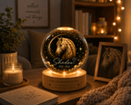 Personalized Horse Portrait Crystal Ball Night Light