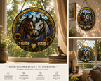 Custom Multiple Horses Stained Glass Suncatcher