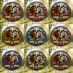 Custom Multiple Horses Stained Glass Suncatcher