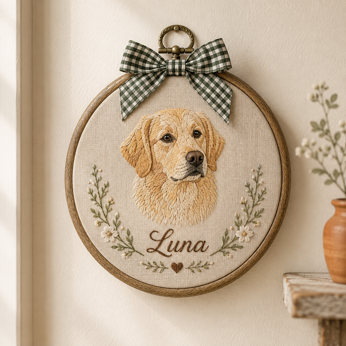 Embroidered Custom Pet Photo Home Decor