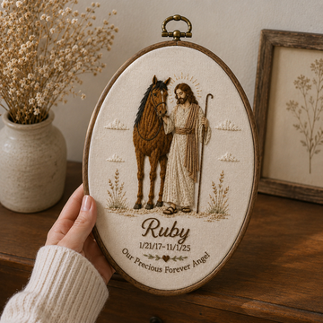 Christian pet memorial embroidery Hoop