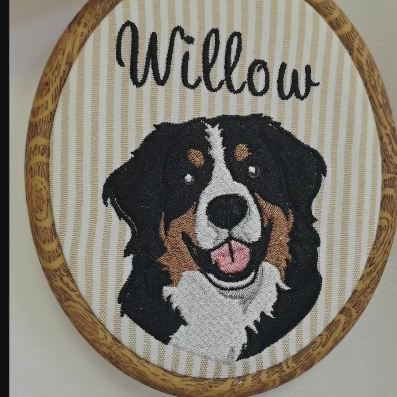 Personalized Pet Cowboy Embroidery Hoop