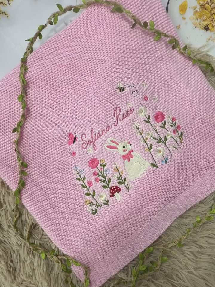 Custom Embroidered Pet Portrait Baby Blanket